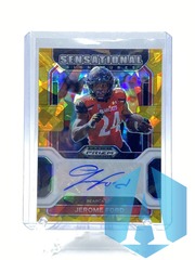 2022 Panini Prizm Draft Picks Jerome Ford #SS-JFO Gold Cracked Ice Auto Browns